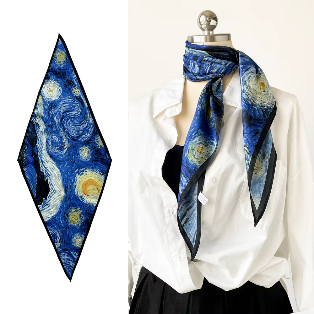Foulard en sergé en forme de diamant pour femmes au printemps et en été