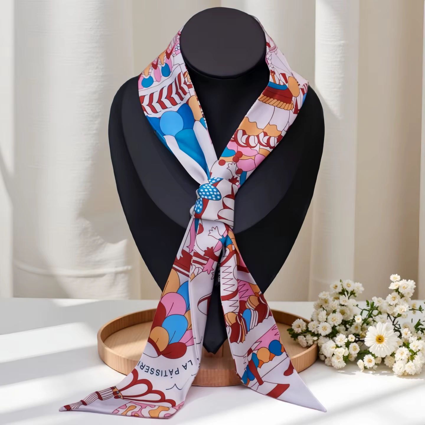 Ruban foulard Long en soie élégant pour femmes