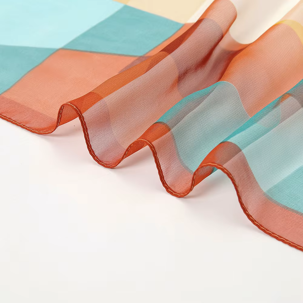 Foulard en soie à carreaux pour femmes musulmanes