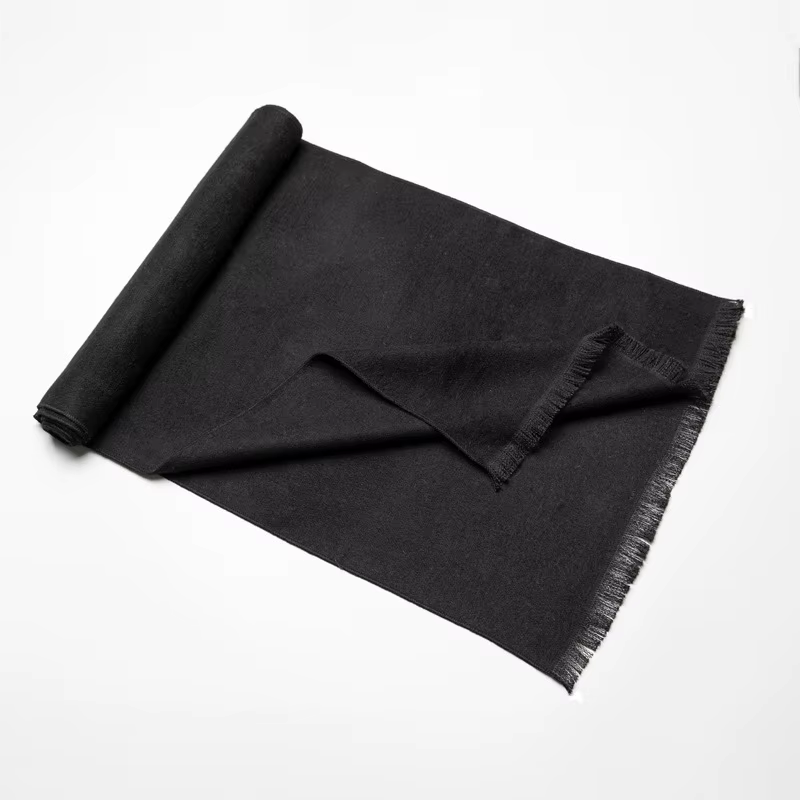 Écharpe en cachemire de couleur unie hiver chaud foulard Pashmina marine noir châle