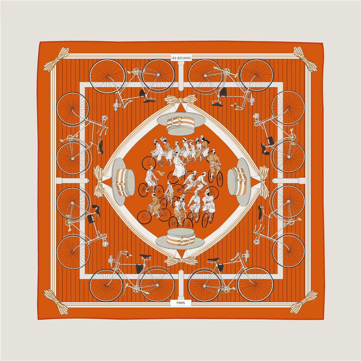 Herms – foulard roulé carré de luxe