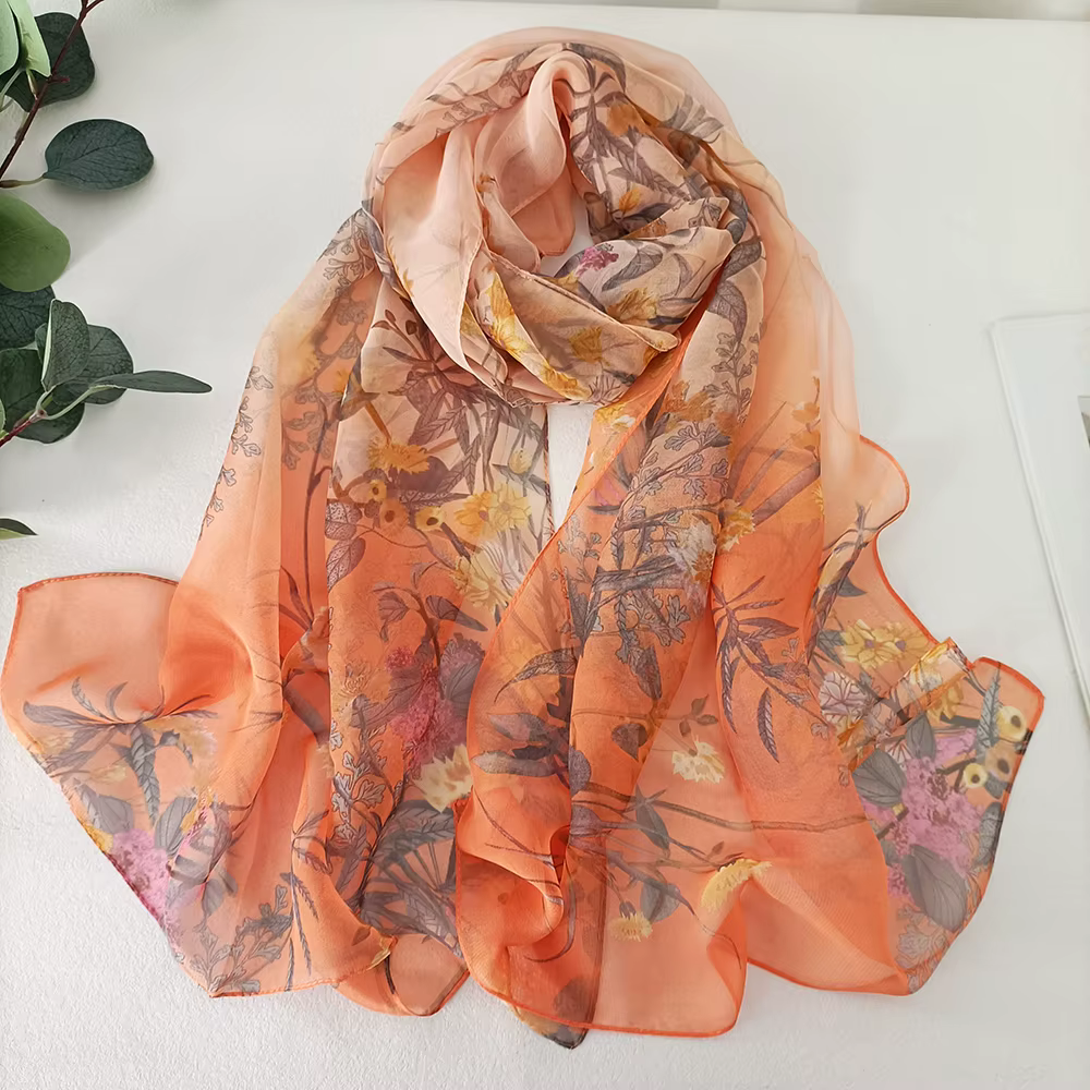 Herbe verte femmes élégant en mousseline de soie Georgette Bandana écharpe été plage crème solaire mince Hijab
