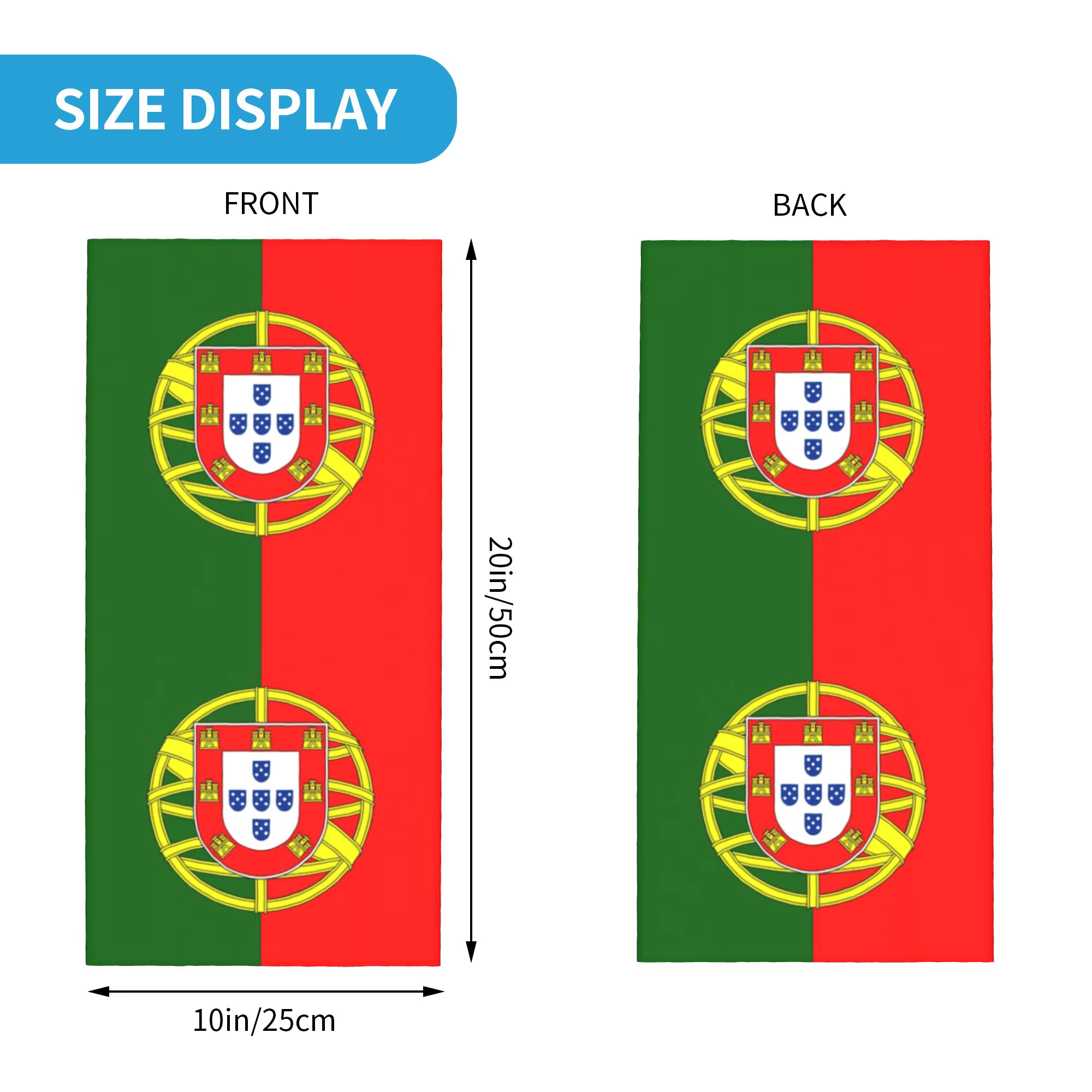 Bandana personnalisé drapeau du Portugal