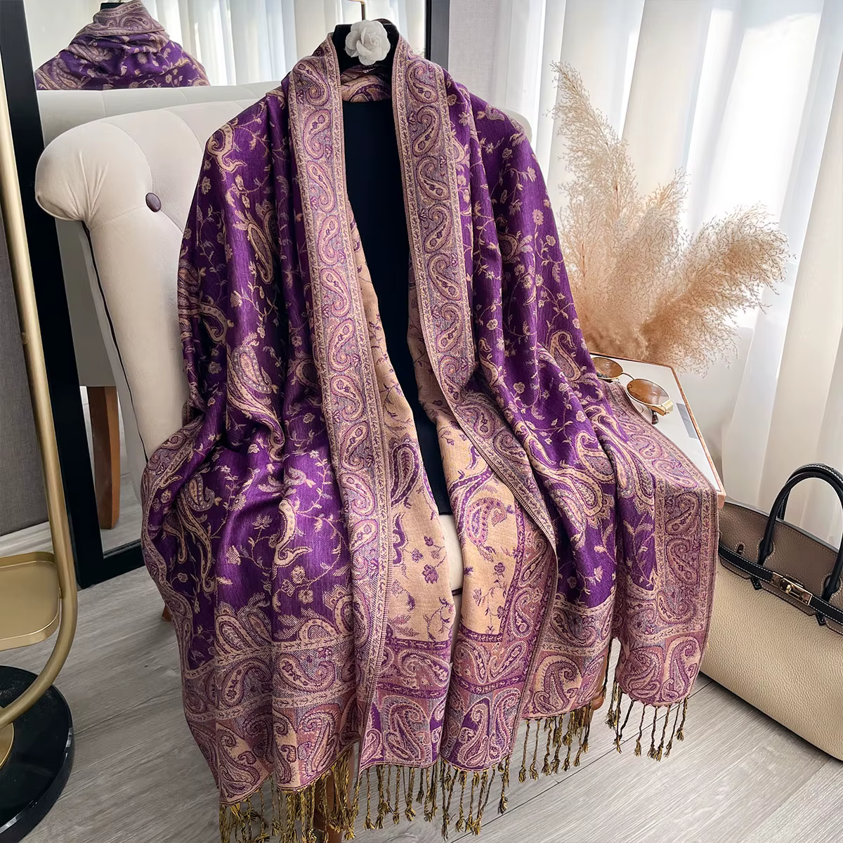 2025 bohême Pashmina Hijab écharpe longue châle musulman femme Foulard doux Turban bandeau pour femmes