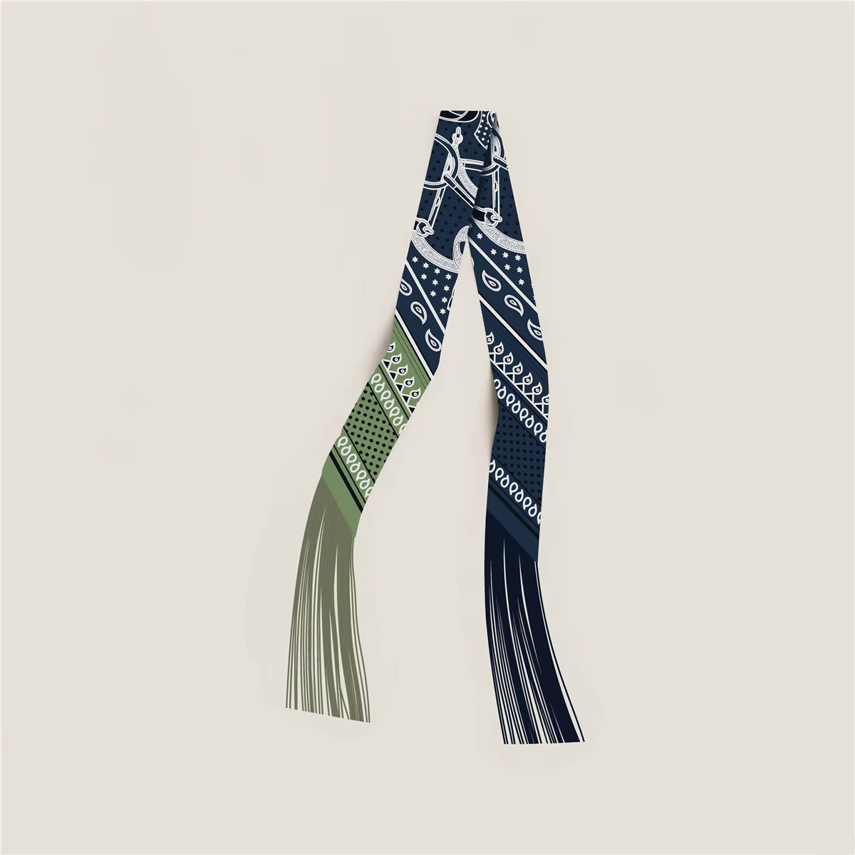 Foulard à pampilles en soie pour femme