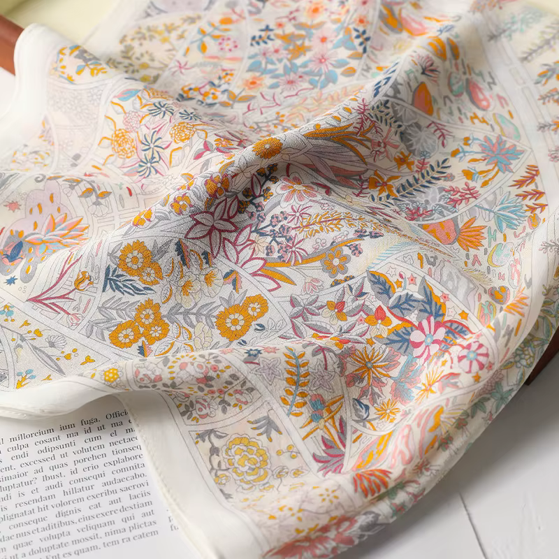 Écharpe en pure soie de mûrier à motif cachemire pour femme