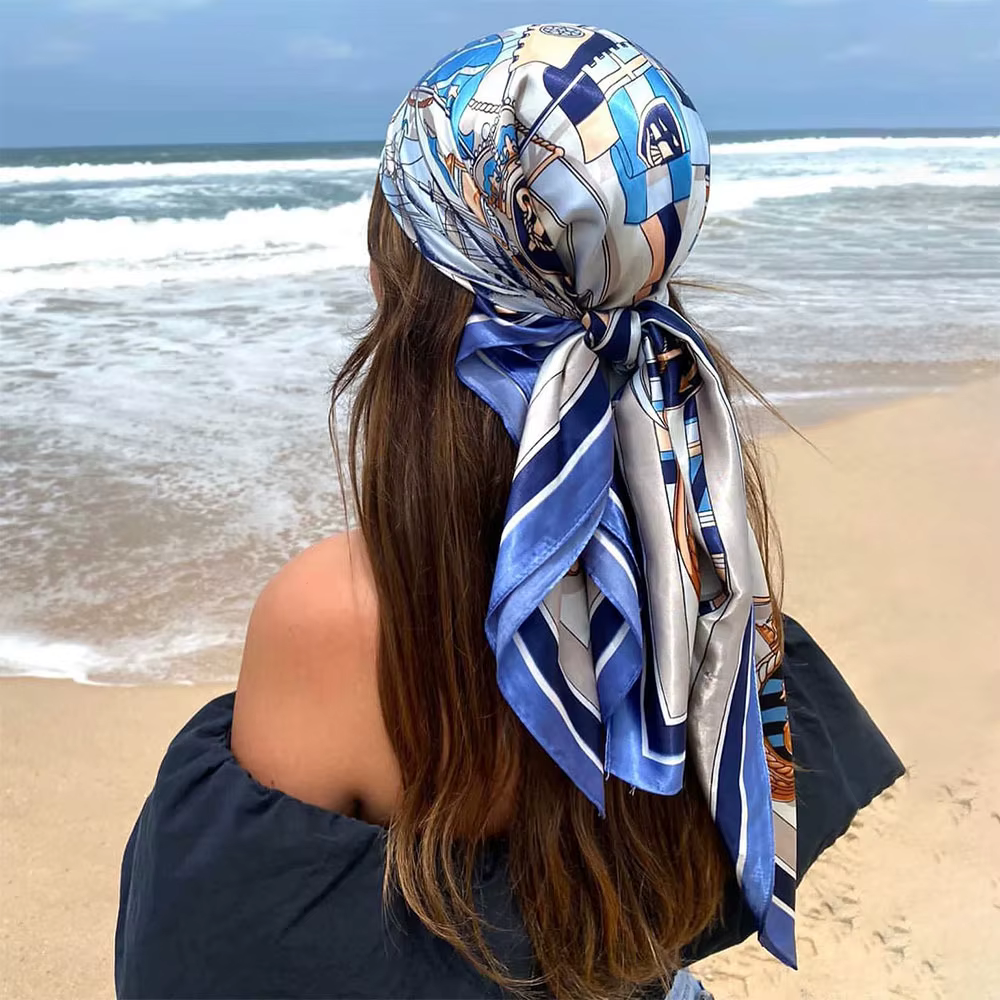 Foulard de tête en soie pour femmes
