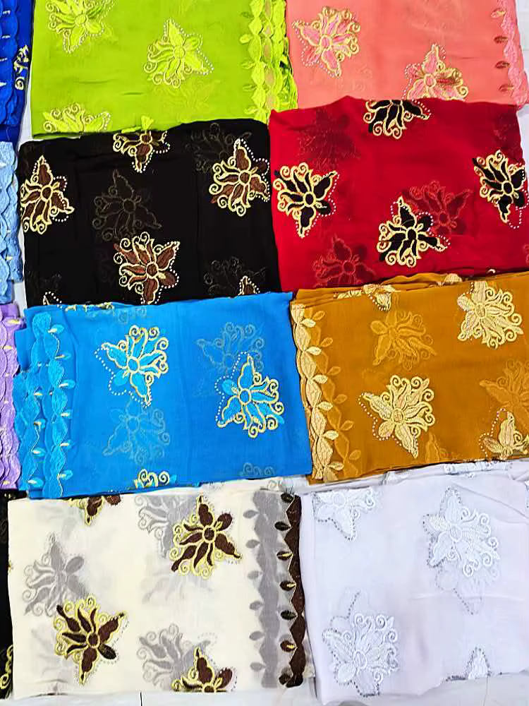 Nouveau Foulard Musulman Africain de Haute Qualité 2026 – Vente Flash – 100% Chiffon – Foulard Hijab pour Femme Africaine – Foulard de Dubaï – Prix de Gros