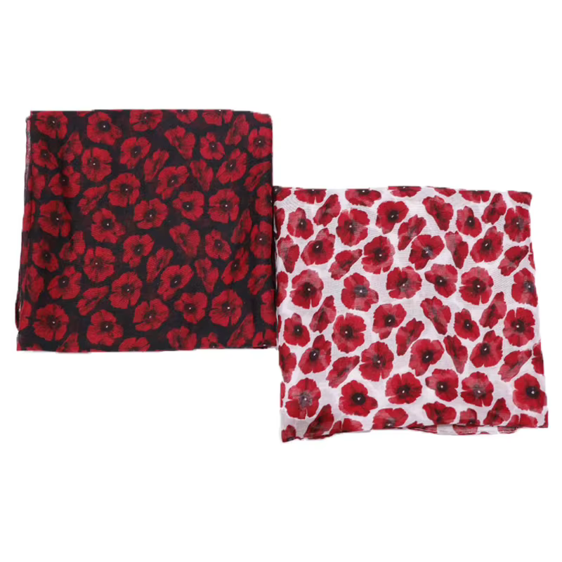 Foulard à imprimé coquelicot pour femme