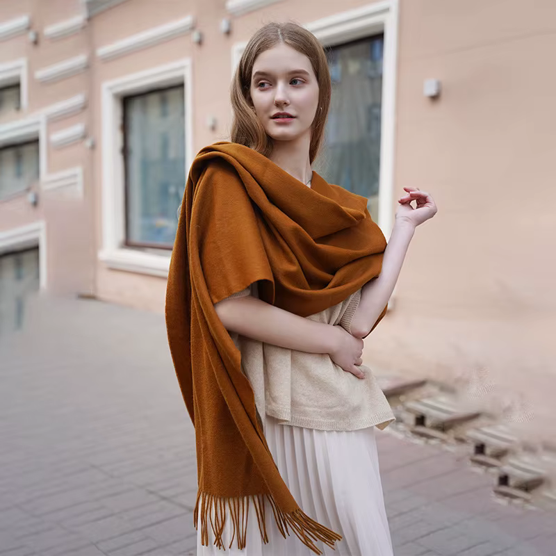 Écharpe 100% laine pour femmes/hommes hiver automne Pure