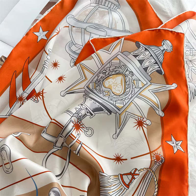 Marque de luxe Foulard grands châles en soie bandanas roulés à la main sac cou accessoires ceinture foulards pour