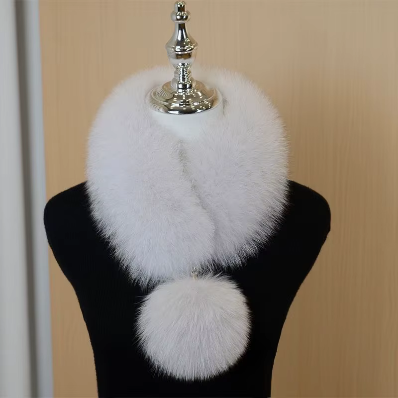 Écharpe en fourrure de renard naturelle véritable pour filles