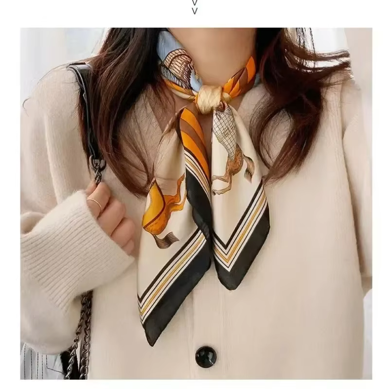 Foulard carré multifonctionnel en Satin pour femmes
