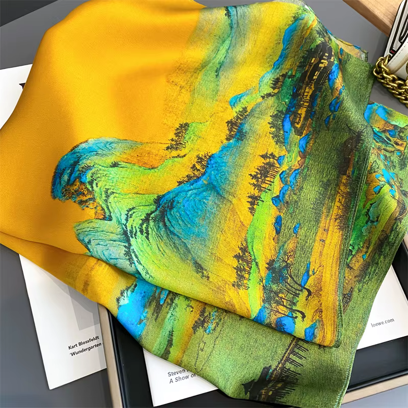 100% Foulard en soie véritable nouveau 70CM châle naturel enveloppes femmes dames mode foulards