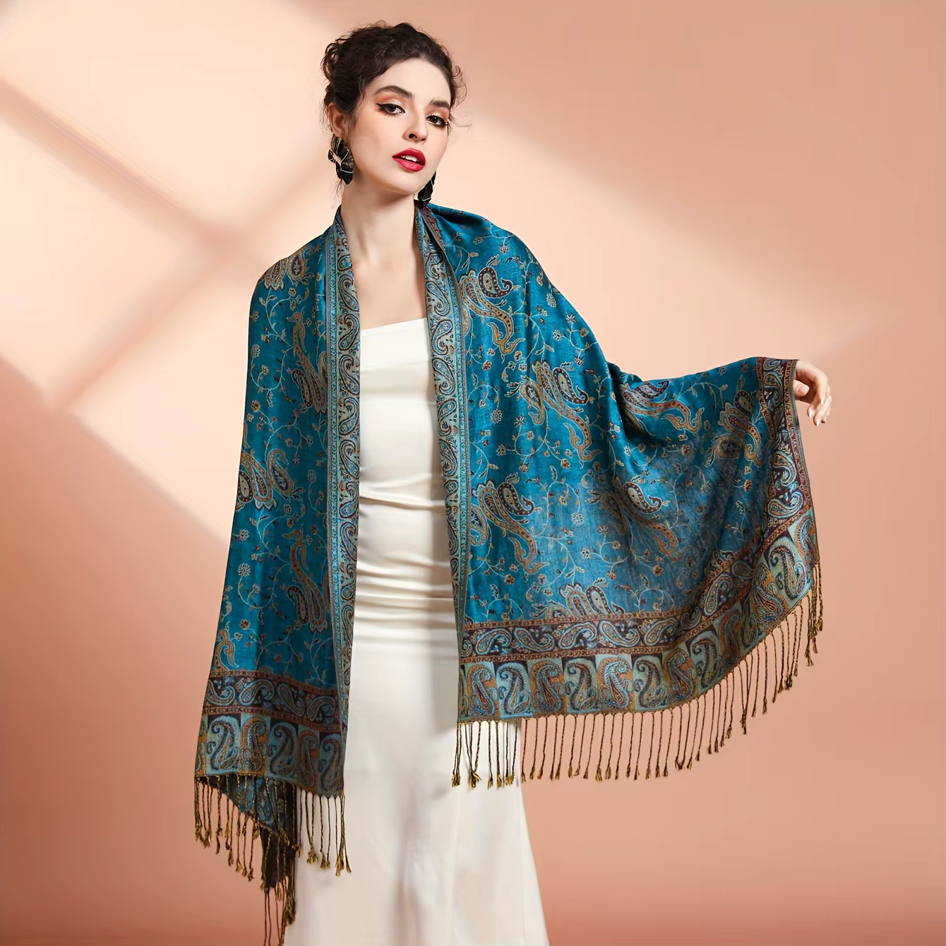 Écharpe en coton Paisley pour femme