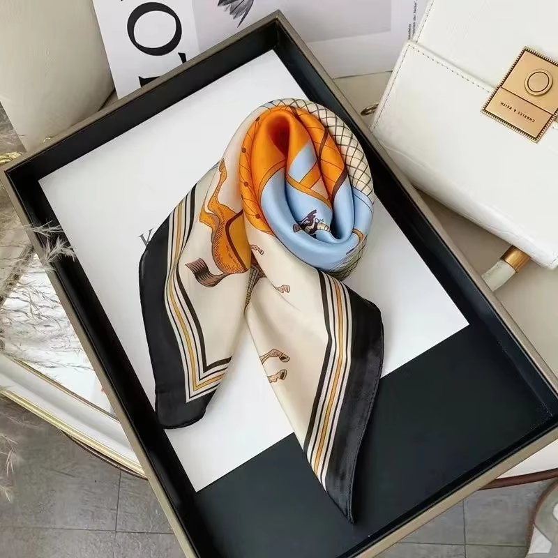 Foulard carré multifonctionnel en Satin pour femmes
