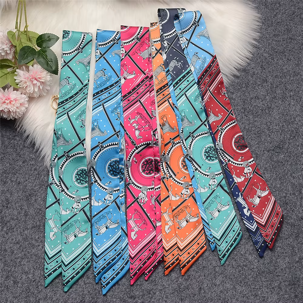Cape de cheval de luxe marque écharpe Design de mode 100% foulard en soie couvre-chef pour femme sac maigre foulards
