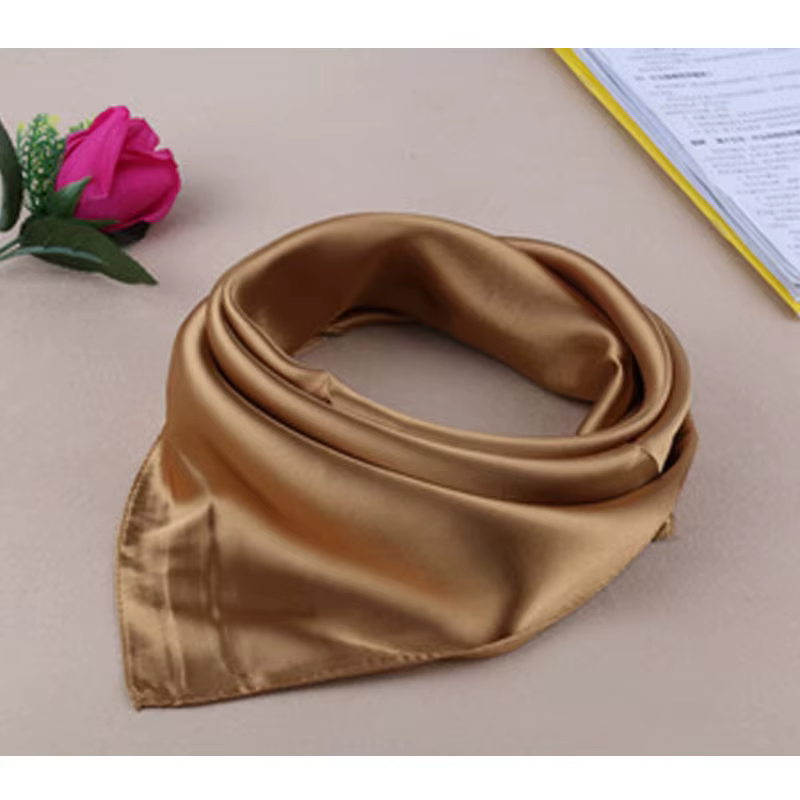 Quatre saisons nouveau solide couleur femmes soie foulard mode compagnie aérienne hôtesse Occupation 60X60cm petit
