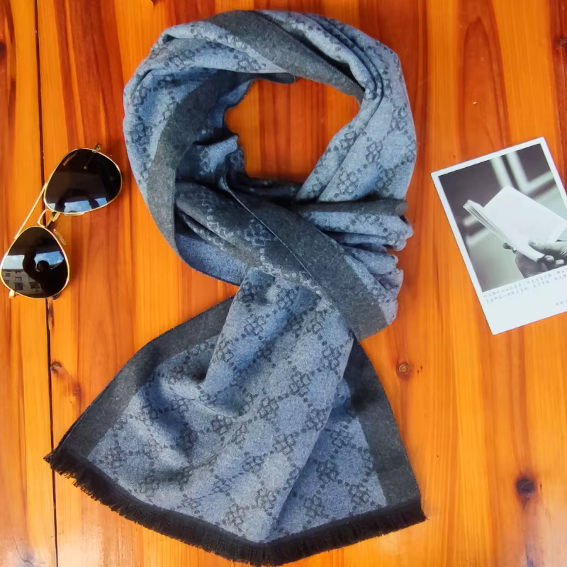 Écharpe en cachemire de luxe pour hommes doux chaud hiver Pashmina foulards