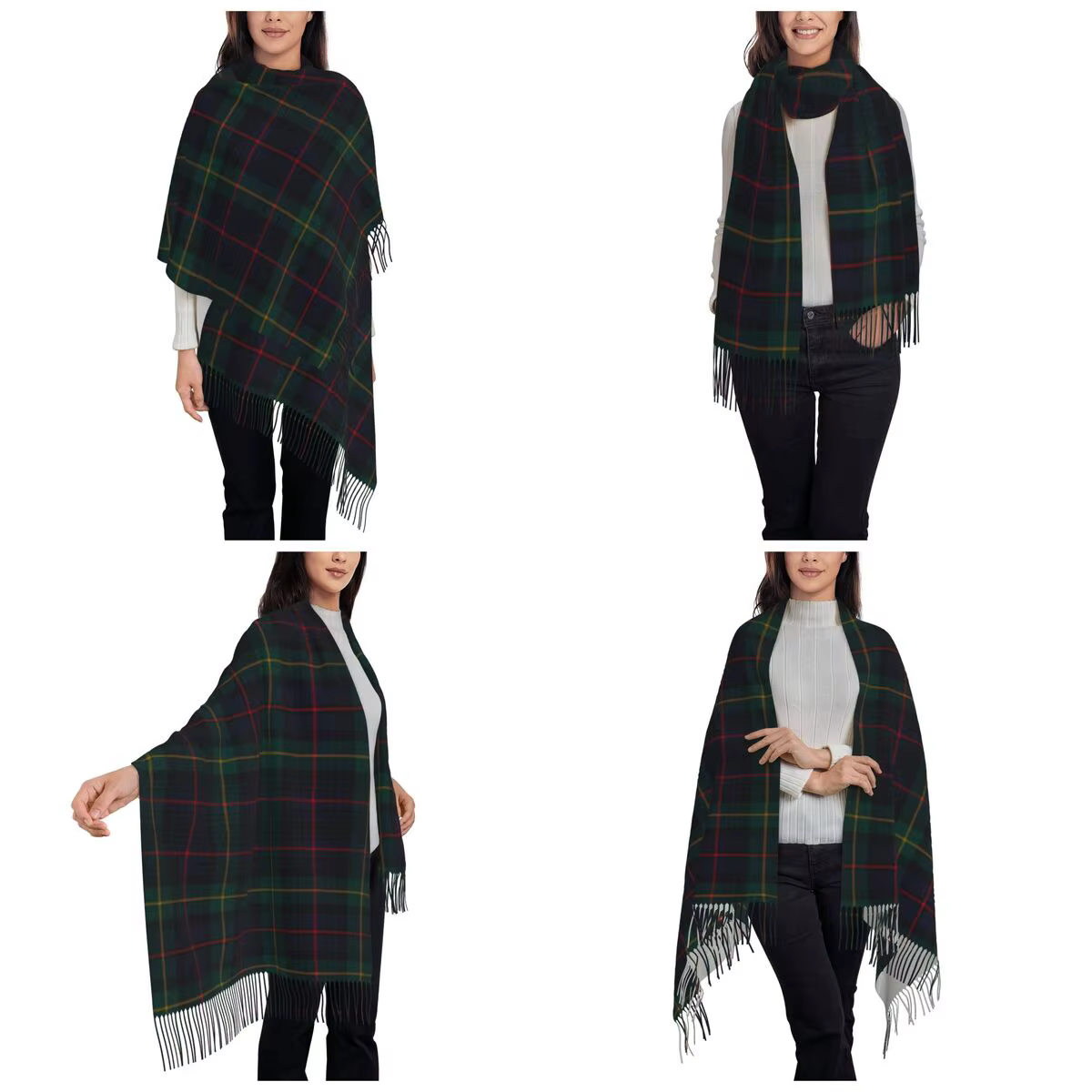 Farquharson écharpe Tartan écossais foulards à pampilles femmes châles et enveloppes doux et chauds grand châle d'automne et d'hiver