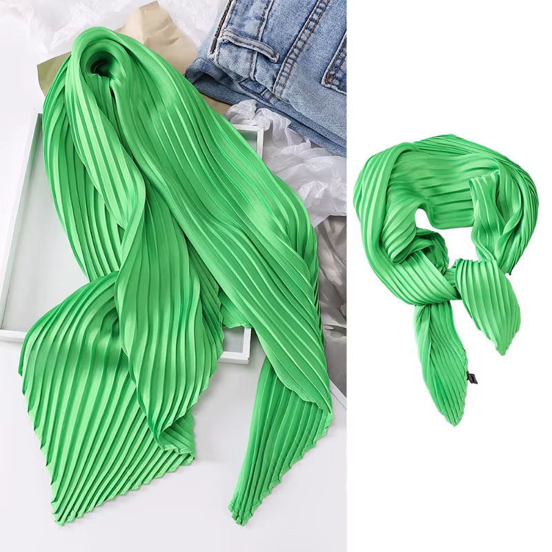26 couleurs femmes Foulard carré maigre ruban tête cou petit plissé cheveux cravate bande