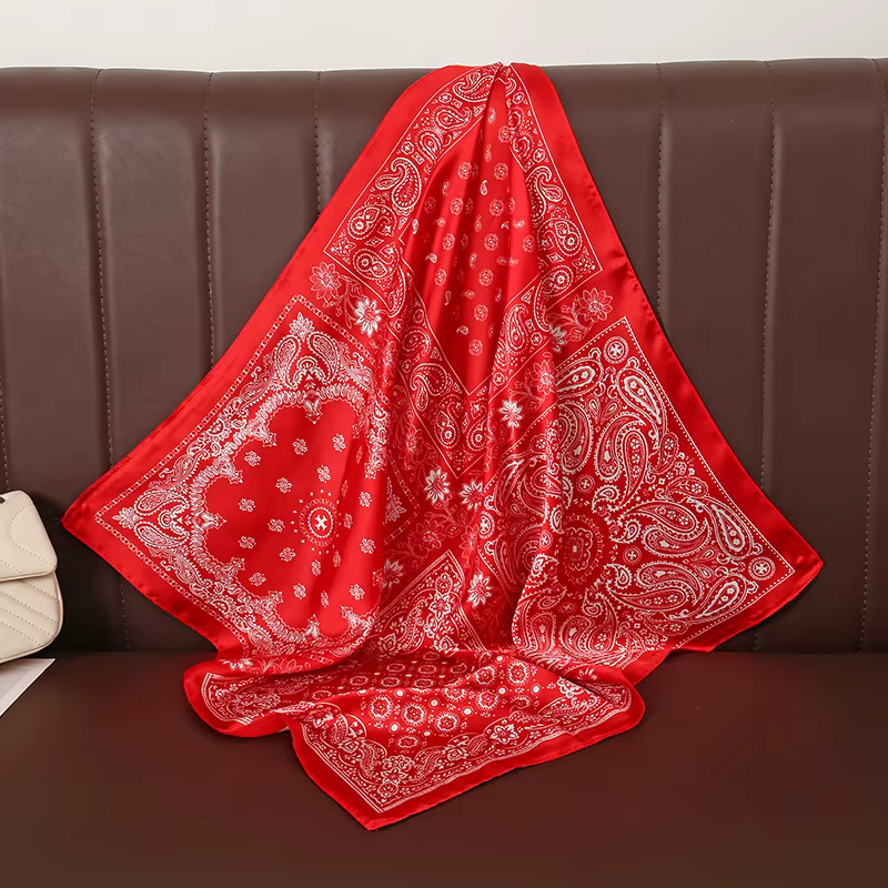 Foulard de styliste imprimé Paisley rétro pour femmes