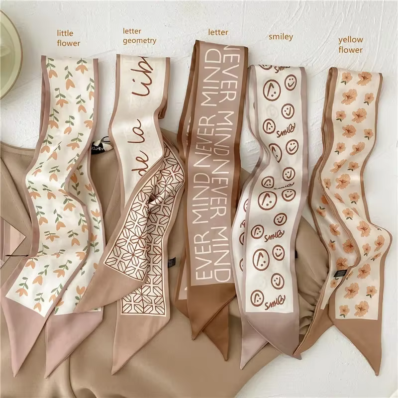 Foulard en soie série couleur chair kaki de haute qualité