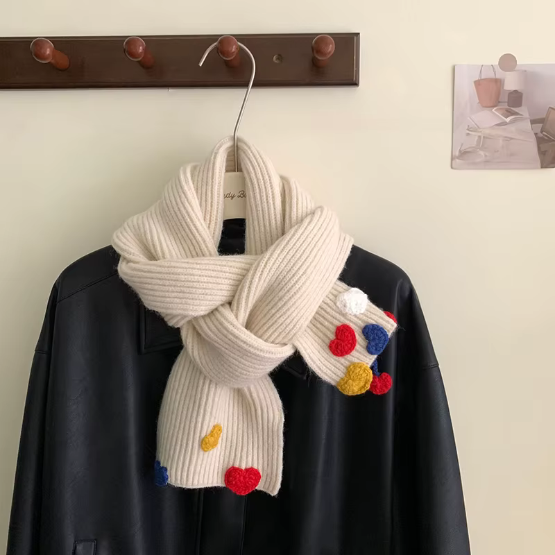 Châle doux en tricot de coeur au crochet pour femmes et filles