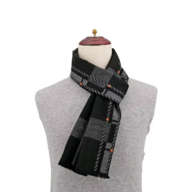 Marque de luxe hiver Plaid cachemire écharpe pour hommes chaud cou écharpes