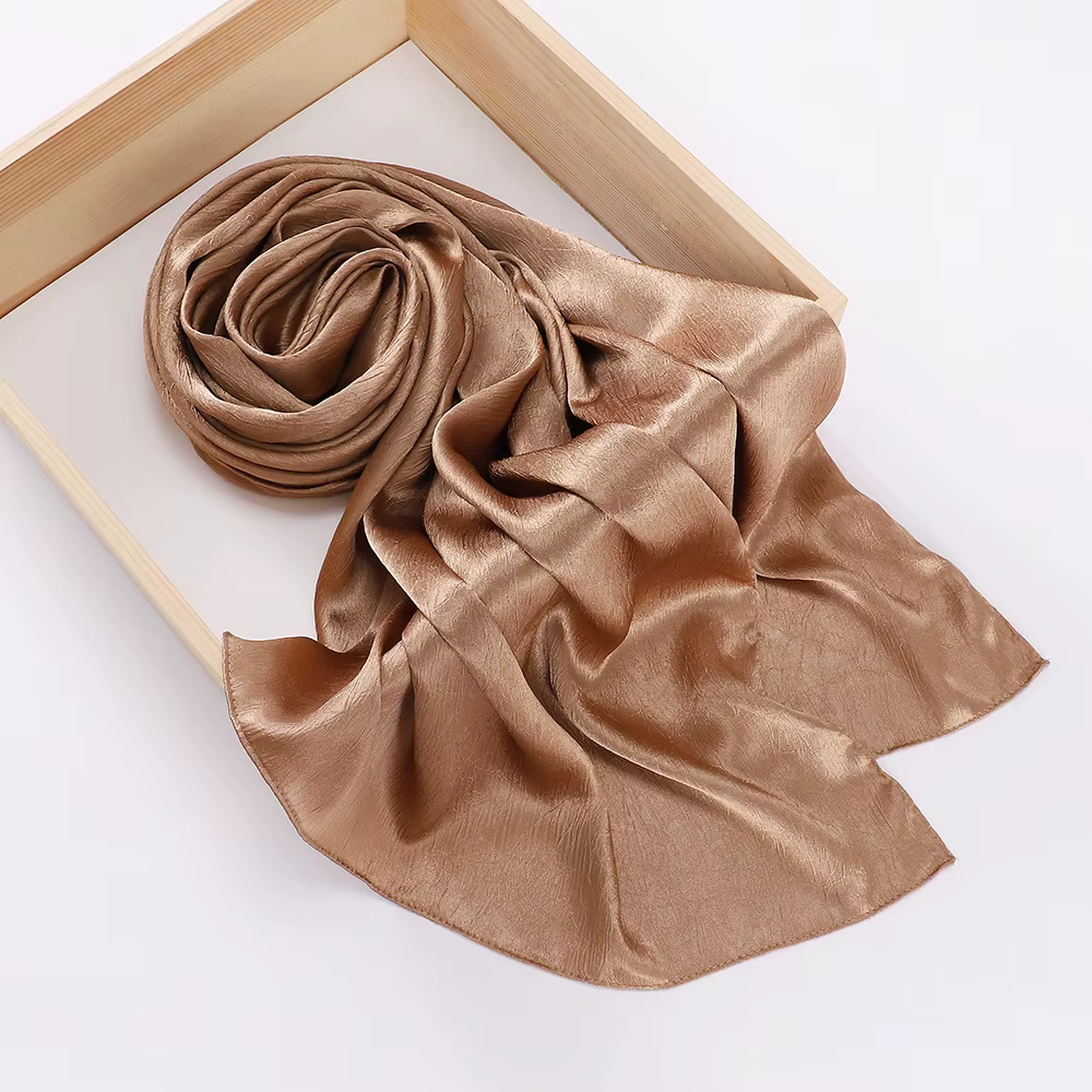 Mousseline de soie Hijab foulard en soie pour femmes foulards de luxe Bandana bandeau foulard châle Chic femme musulmane Turban Hijabs