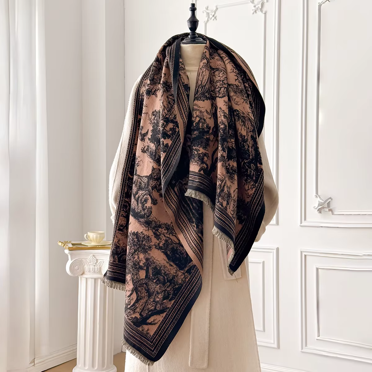 Châle Pashmina Jacquard Animal élégant pour femmes