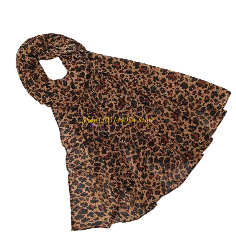 N5ke Leopard Design Scarf Fabric en polyester doux élégant pour les cravates à bandeau