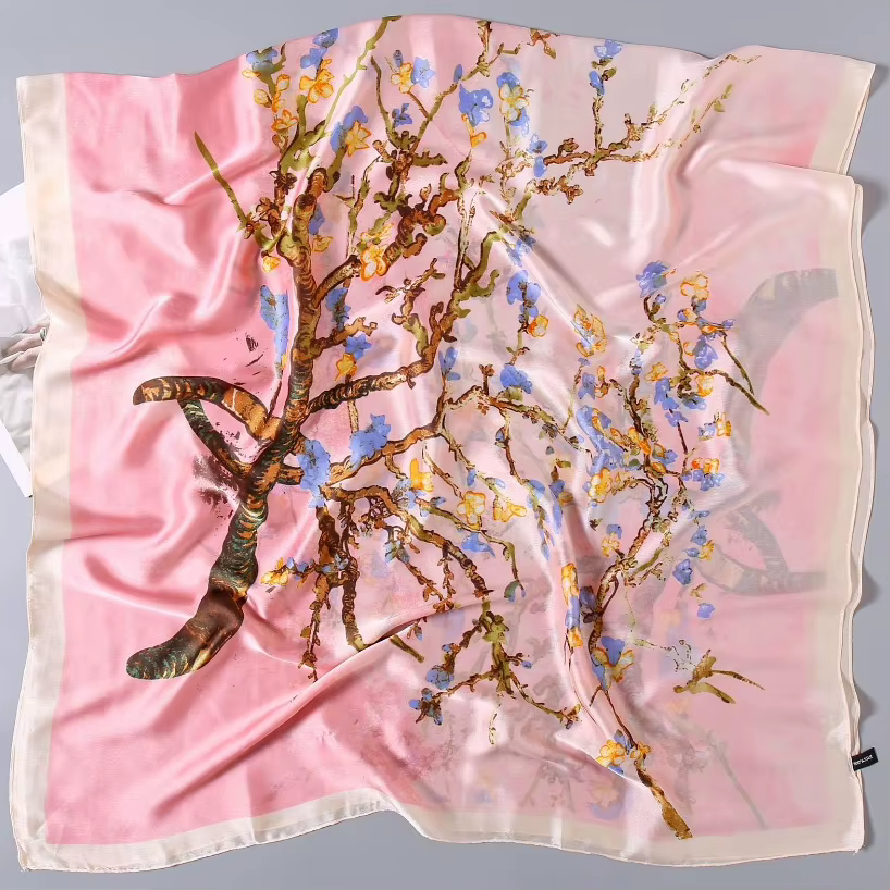Écharpe à imprimé floral rose pour femme