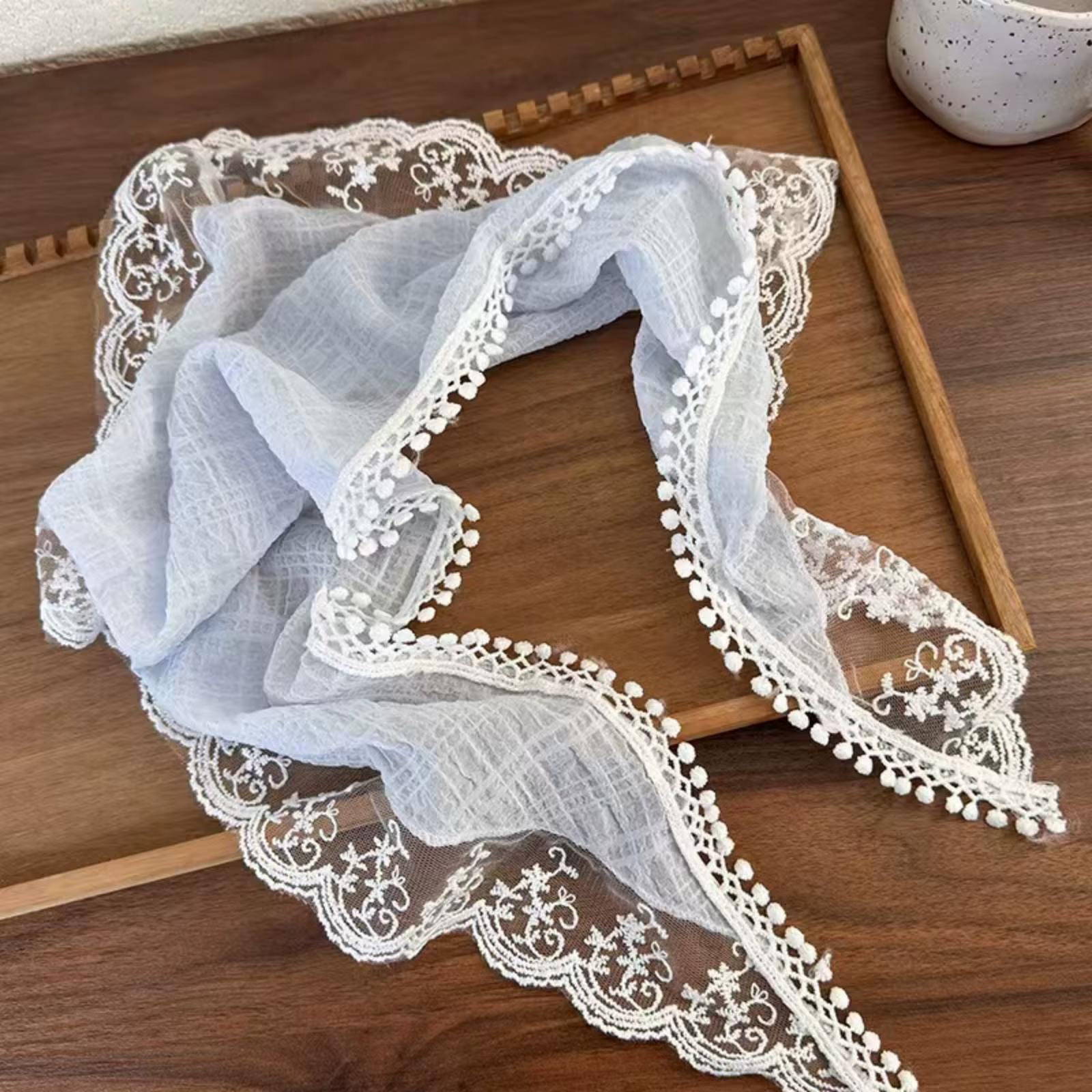 1PC Foulard triangulaire en dentelle pour femme