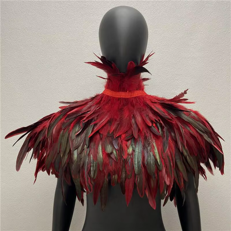 Dress Cape Halloween Wedding Party Shawl Scarf Women Neck Scarves Woman Gothic Style Turkey Shawls Feather