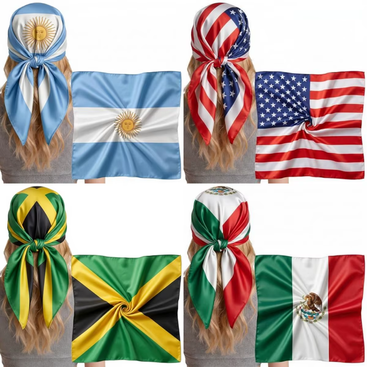 Foulard pour femme - Bandana de cou en soie artificielle tendance