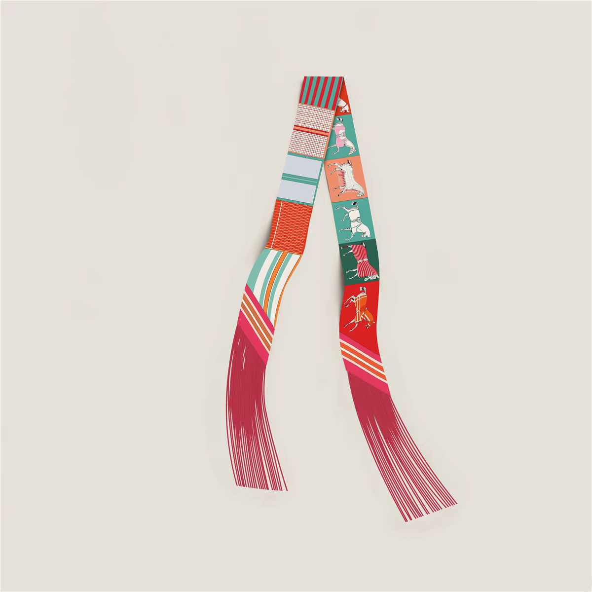 Foulard à pampilles en soie pour femme