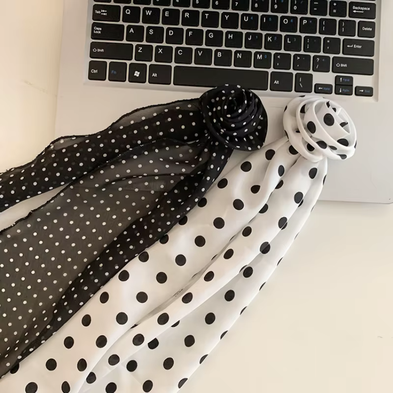 130*14 cm femmes élégantes étroite longue écharpe bricolage cravate de luxe impression détachable fleur foulard filles