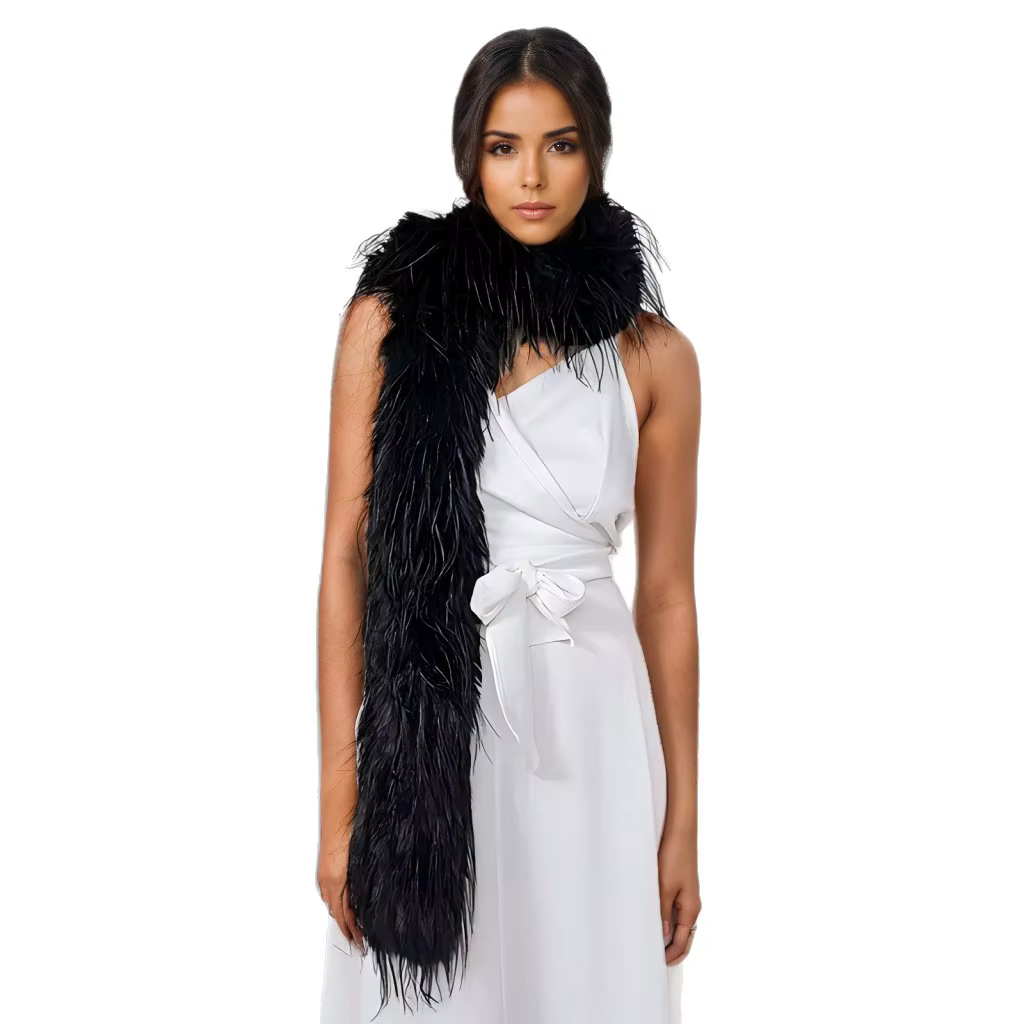 Écharpe pour femme style fausse plume de dinde