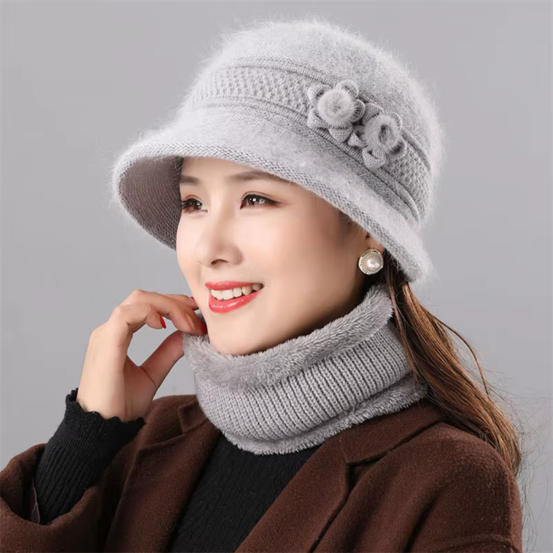 Ensemble chapeau et écharpe cercle Everche pour femme