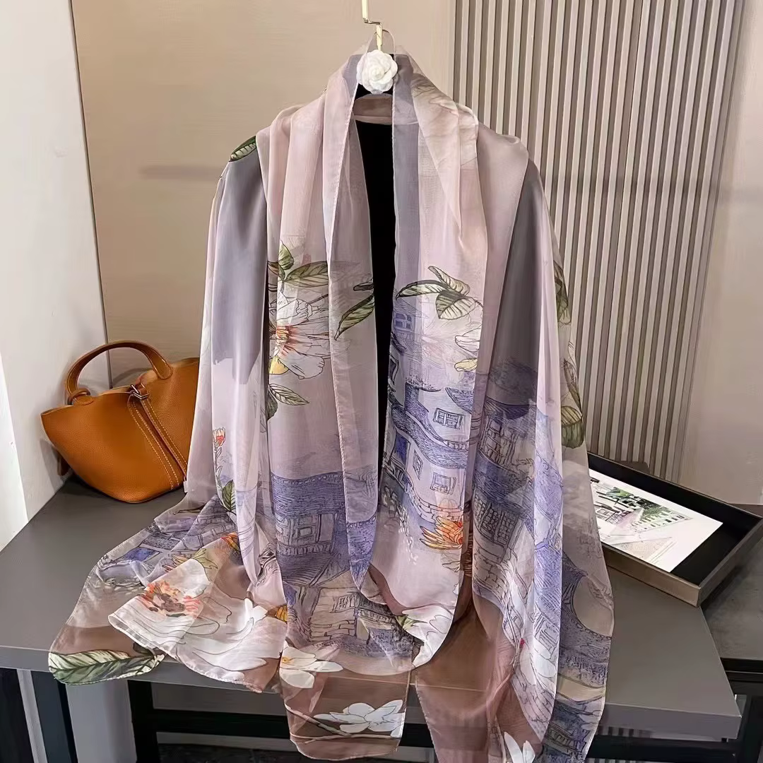 Injplanchers f-Grand Foulard d'Été pour Femme