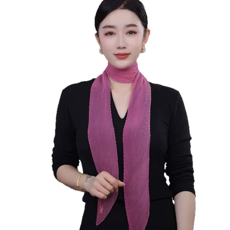 Écharpe plissée couleur bonbon pour femme Printemps-Été 2026
