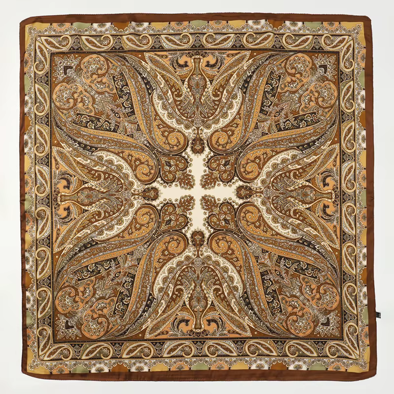 Foulard carré imprimé de style bohème pour femmes