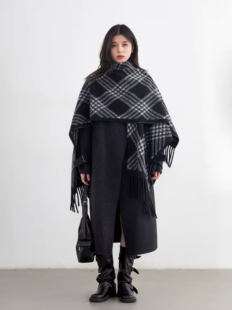 CHIC VEN nouvelle mode femmes écharpe rétro Plaid gland châle longue femme foulards chaud dames
