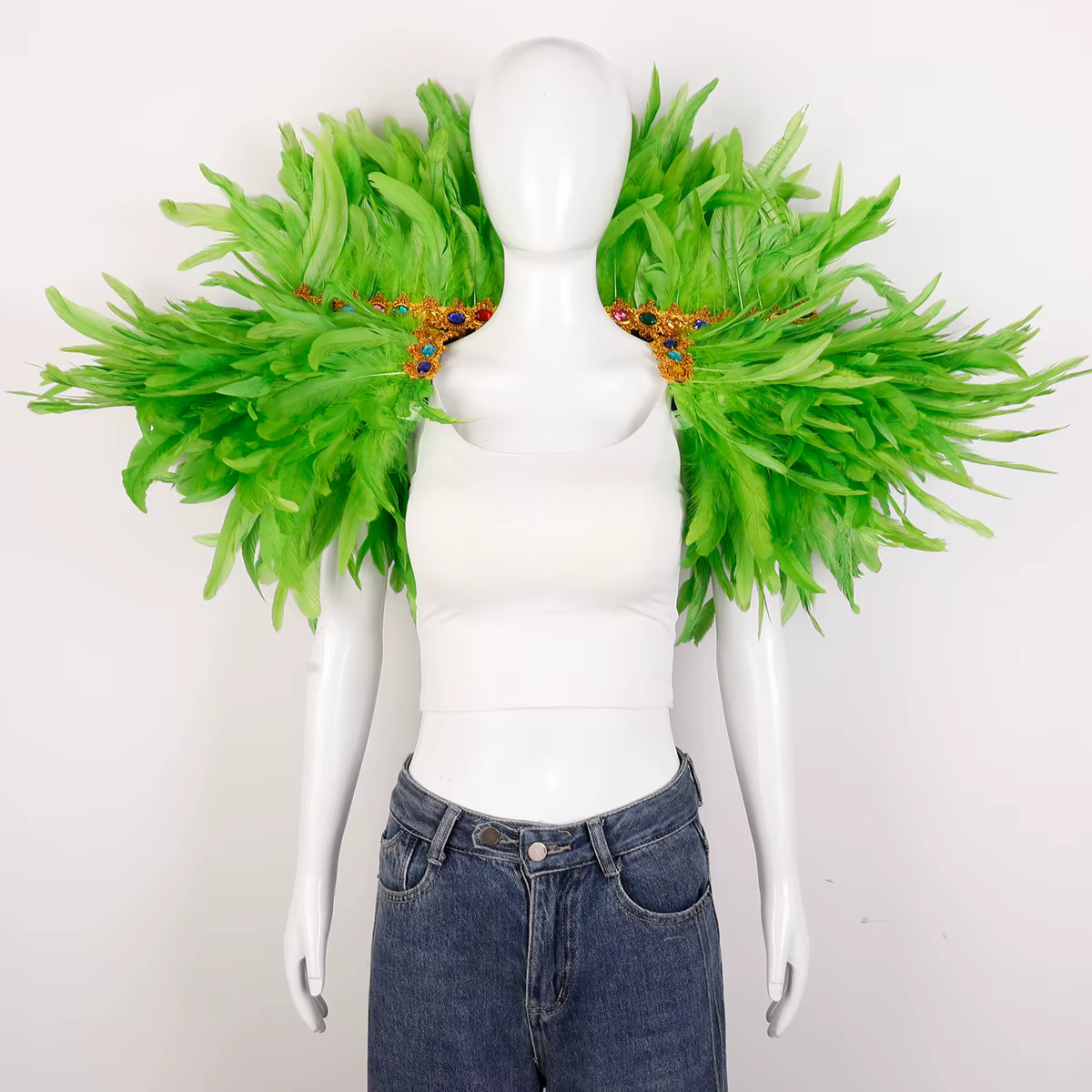 Plume châle Halloween carnaval Costume piste Performance balle gilet écharpe cape fête