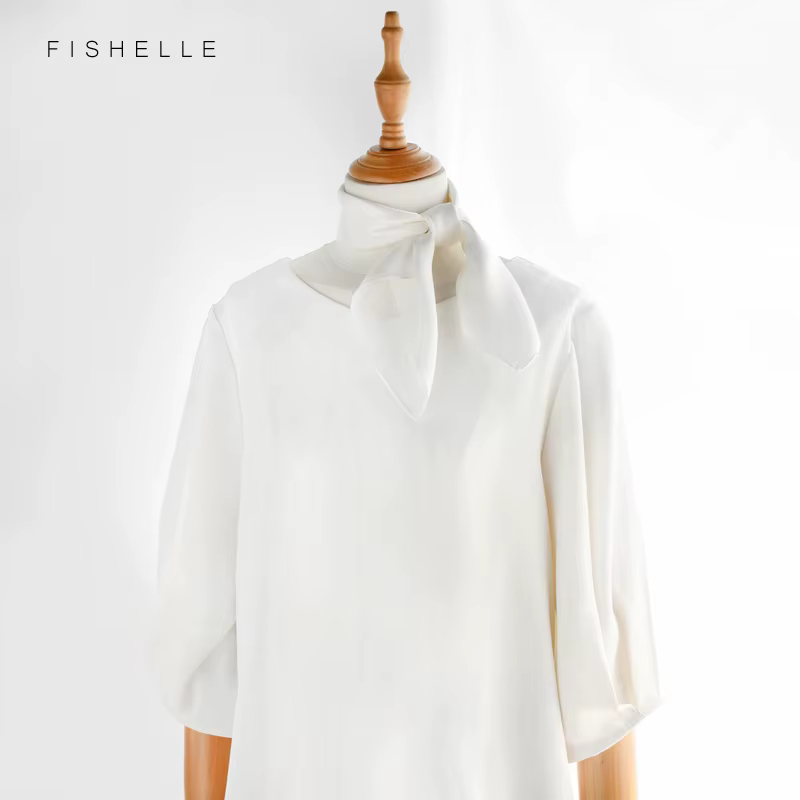 Foulard en soie pure blanche