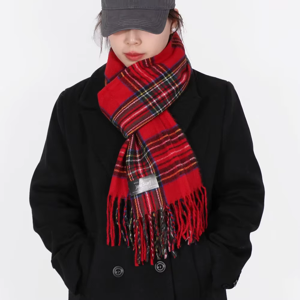 Écharpe chaude en Tartan de Style écossais pour femmes