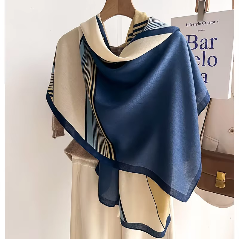Luxury Brand Scarf Wool Cotton Shawl Lady Wrap Large Pashmina Hijab Headband Scarves Autumn Winter Bufanda Foulard