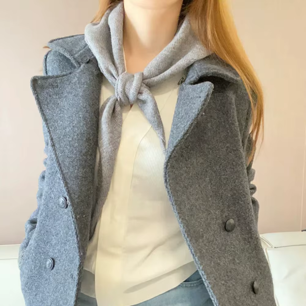 Écharpe triangulaire en tricot de style coréen de luxe