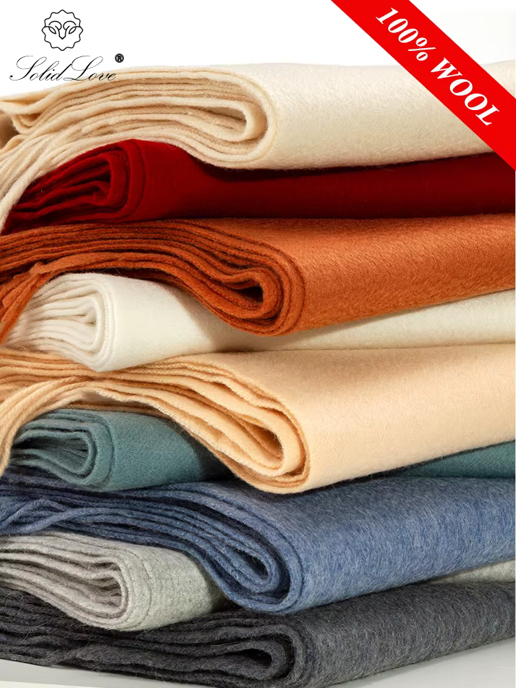 100% laine écharpe femmes épais cachemire hiver cicatrices châles mode femme Pashmina foulards surdimensionné garder au chaud chaînes 300g